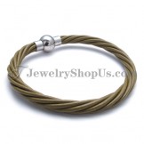 Fashion Leather with Titanium Bracelet