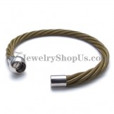 Fashion Leather with Titanium Bracelet