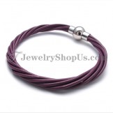Fashion Purple Leather with Titanium Bracelet