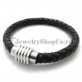 Fashion Titanium with Leather Bracelet