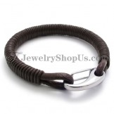 Fashion Leather Titanium Bracelet