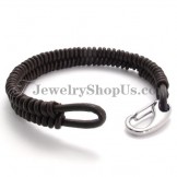 Gorgeous Brown Titanium and Leather Bracelet