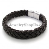 Gorgeous Leather Titanium Bracelet