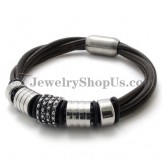 Elegant Brown Leather with Titanium Bracelet