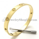 Gorgeous Gold Titanium Bracelet for Men
