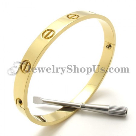 Gorgeous Gold Titanium Bracelet for Men