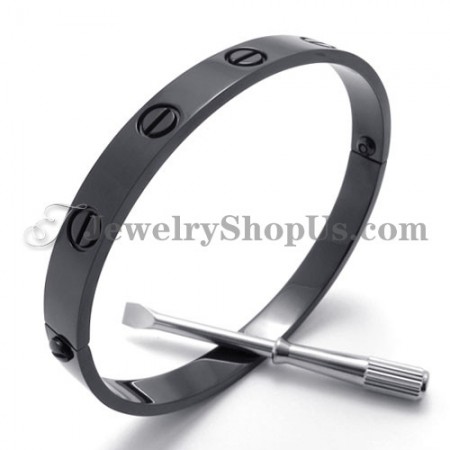 Gorgeous Black Men's Titanium Bangle