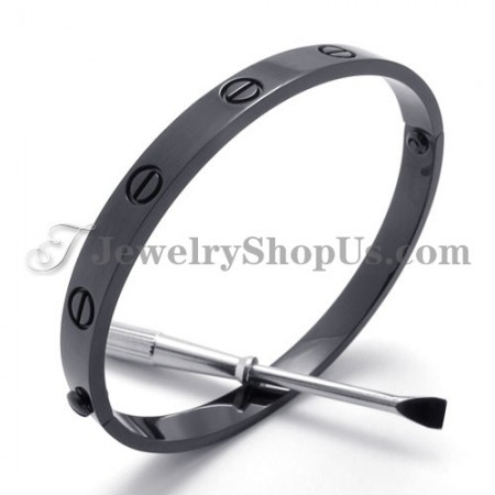 Elegant Black Titanium Bracelet for Women