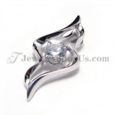 925 Silver Pendant with Zircon (Electroplating platinum) with Free Chain