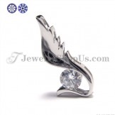 925 Silver Zircon Pendant (Electroplating platinum) with Free Chain