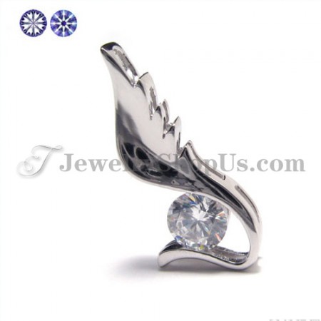 925 Silver Zircon Pendant (Electroplating platinum) with Free Chain
