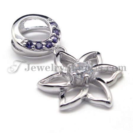 925 Silver Pendant with Zircon (Electroplating platinum) with Free Chain