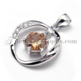 925 Silver Zircon Pendant (Electroplating platinum) with Free Chain