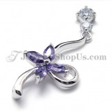 925 Silver Pendant with Zircon (Electroplating platinum) with Free Chain