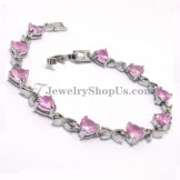 Fashion Alloy Bracelet with Heart Shape Zircons