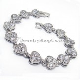 Fashion Heart Shape Alloy Bracelet with Zircons