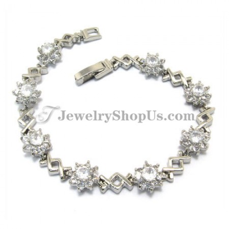 Gorgeous Alloy Bracelet with Zircons
