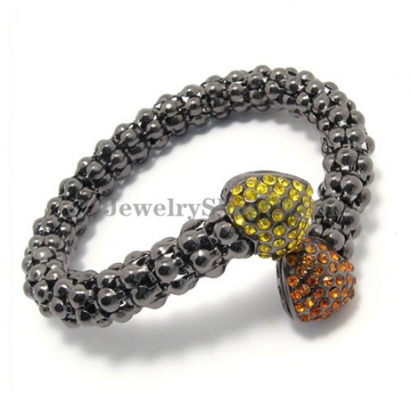 Black Alloy Bracelet with Rhinestones