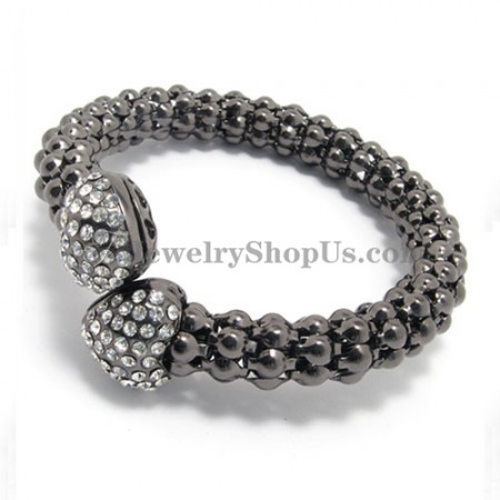 Black Alloy Rhinestones Bracelet