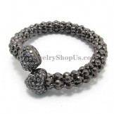 Black Alloy Bracelet with Black Rhinestones