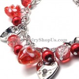 Gorgeous Alloy Bracelet with Red Synthetic Crystals