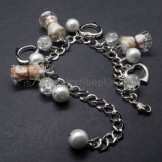 Gorgeous Alloy Bracelet with White Synthetic Crystals