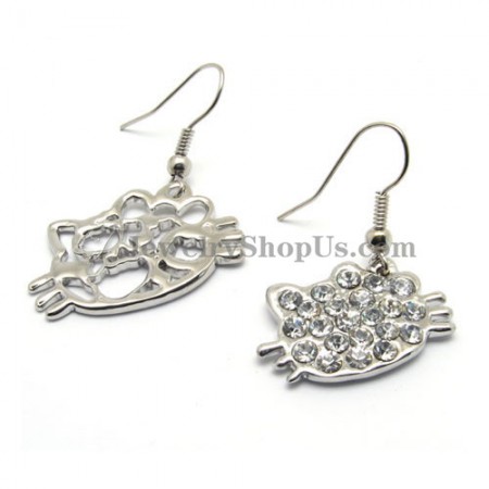 Beauitful Kitty Rhinestones Alloy Earrings