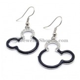 Lovely Mickey Alloy Earrings with Rhinestones