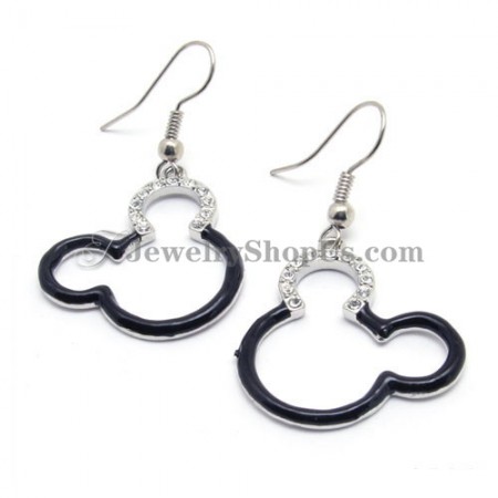 Lovely Mickey Alloy Earrings with Rhinestones
