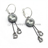 Beautiful Alloy Earrings with Rhinestones and Zircon