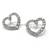 Beauitful Heart Shape Alloy Earring with Rhinestones