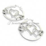 Romance Hearts Shape Earrings with Rhinestones