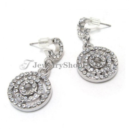 Elegant Alloy Earrings with Rhinestones