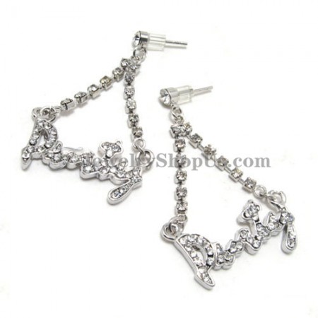 Fashion Alloy Earrings with Rhinestones