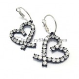 Gorgeous Heart Shape Alloy Earrings with Rhinestones