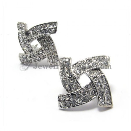 Fashion Alloy Earrings with Rhinestones