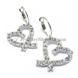 Fashion Heart Shape Alloy Earrings with Rhinestones