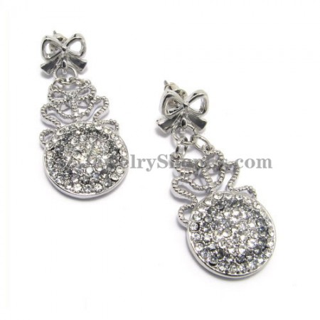 Fashion Alloy Earrings with Rhinestones