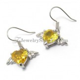 Fashion Heart Alloy Earrings with Yellow Zircon