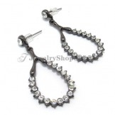 Beautiful Alloy Earrings with Rhinestones