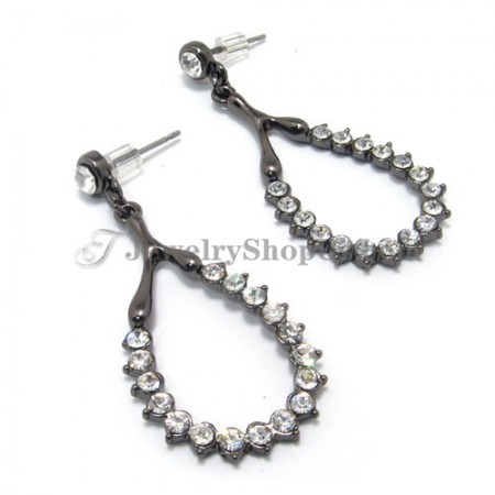 Beautiful Alloy Earrings with Rhinestones