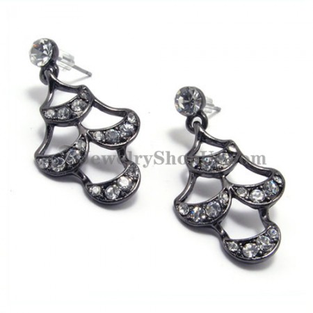 Beautiful Alloy Earrings with Rhinestones