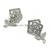 Beautiful Rose Alloy Earrings with Rhinestones