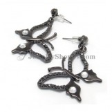 Gorgeous Butterfly Alloy Earrings with Rhinestones