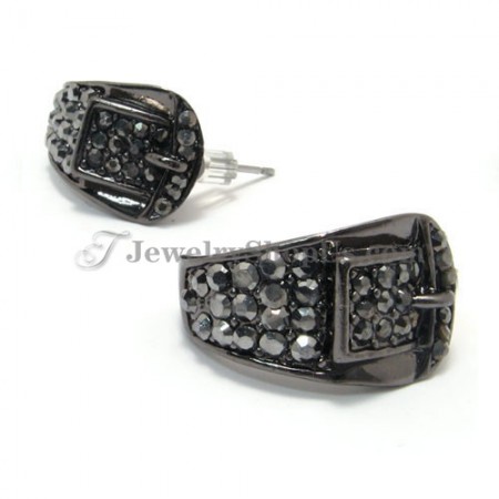 Delicate Alloy Round  Earrings with Rhinestones