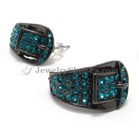 Delicate Alloy Round  Earrings with Green Rhinestones