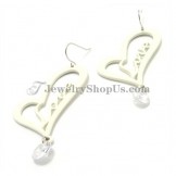 Romance White Heart Shape Earrings with Zircon