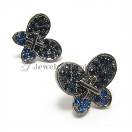 Elegant Butterflies Alloy Earrings with Rhinestones