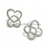 Elegant Hearts Shape Alloy Earrings with Rhinestones