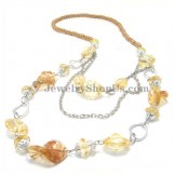 Beautiful Yellow Synthetic Crystal Necklace
